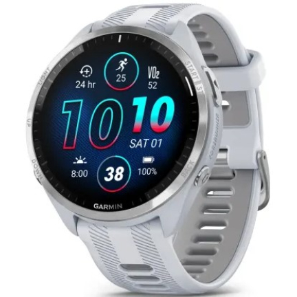 Garmin Forerunner 965 Titanium Bezel/Whitestone Case and Whitestone/Powder Gray Silicone Band (010-02809-11)
